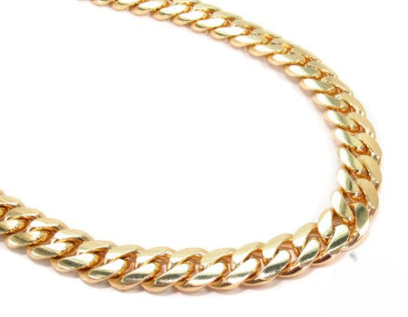14k Yellow Gold Solid Miami Cuban Link Chain 26 Inches