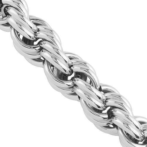10k White Gold Textured Solid Twist Rope Chain