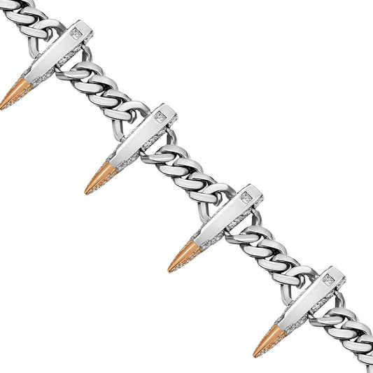 14k White Gold Diamond Artillery Cuban Chain 38.67 Ctw