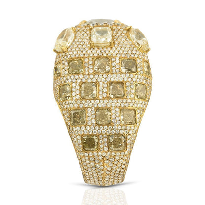 18k Yellow Gold High End Mens Designer Yellow & White